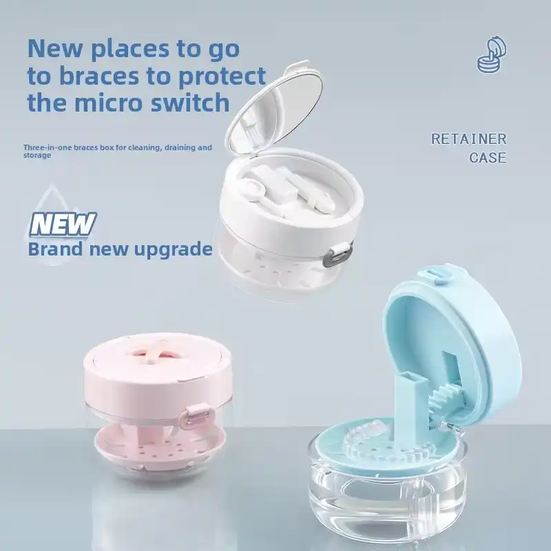 Three-in-One Multi-Functional Dental Brace Storage Case New Style Cleaning And Draining Box